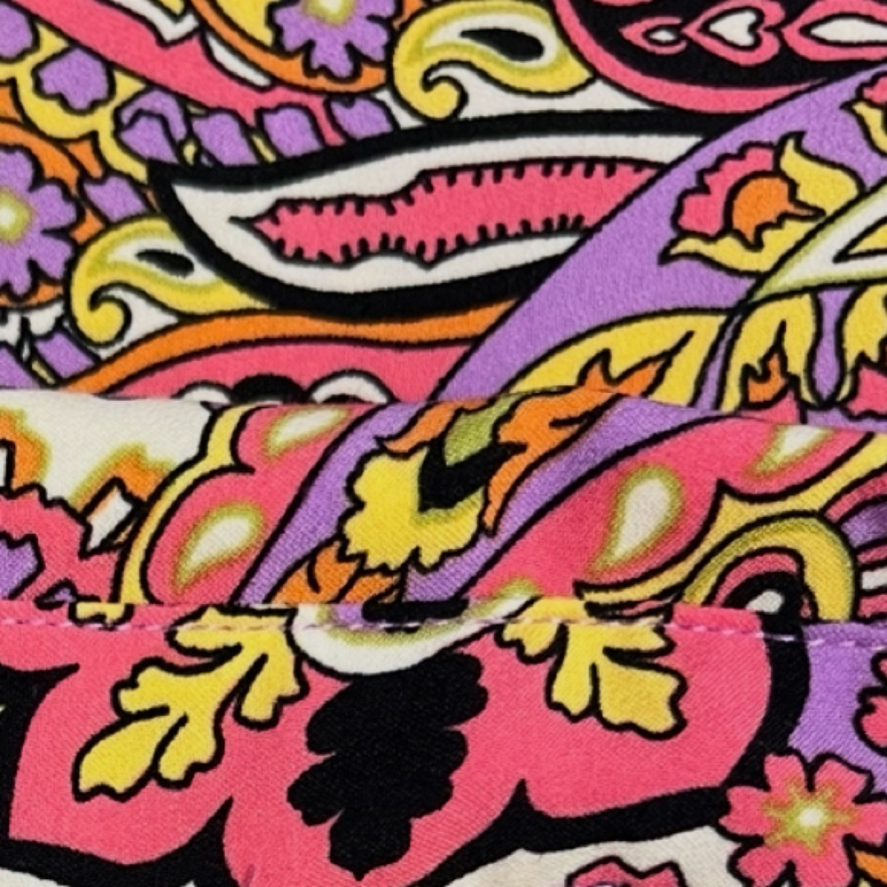 Rachel Zoe Paisley Button-Front Silky Blouse in Pink Multi - Picture 8 of 10
